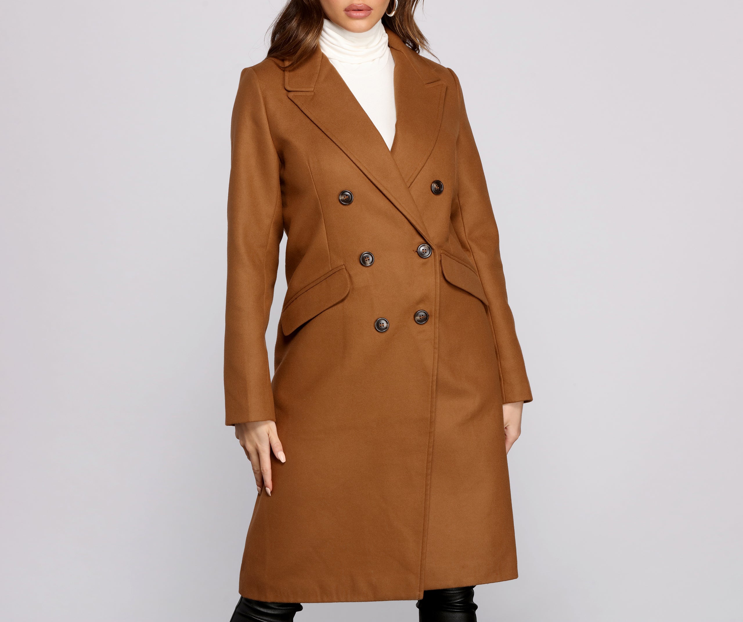 Major Trendsetter Faux Wool Long Coat - Image 3