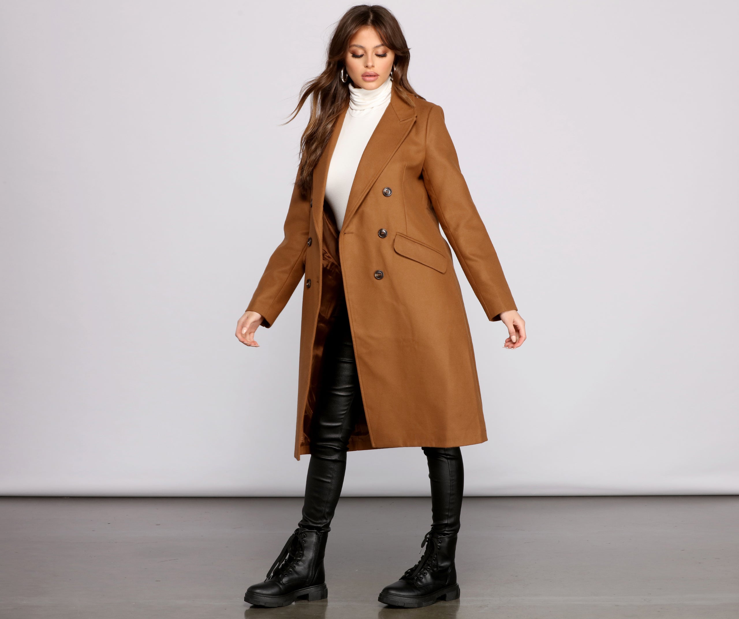 Major Trendsetter Faux Wool Long Coat - Image 4