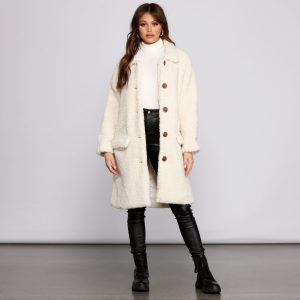 Cozy Cutie Sherpa Button-Down Coat