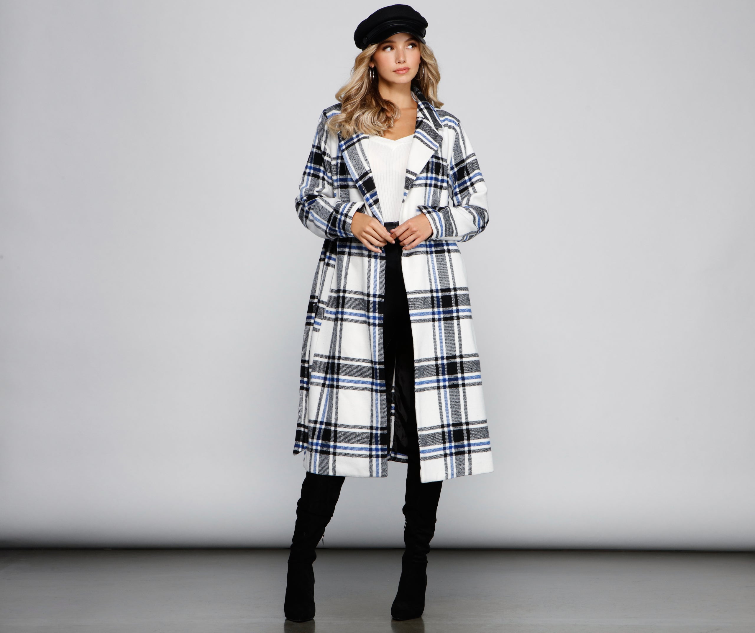 Polished In Plaid Belted Trench Coat - Image 5