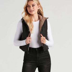Stylish Puff Reversible Crop Vest