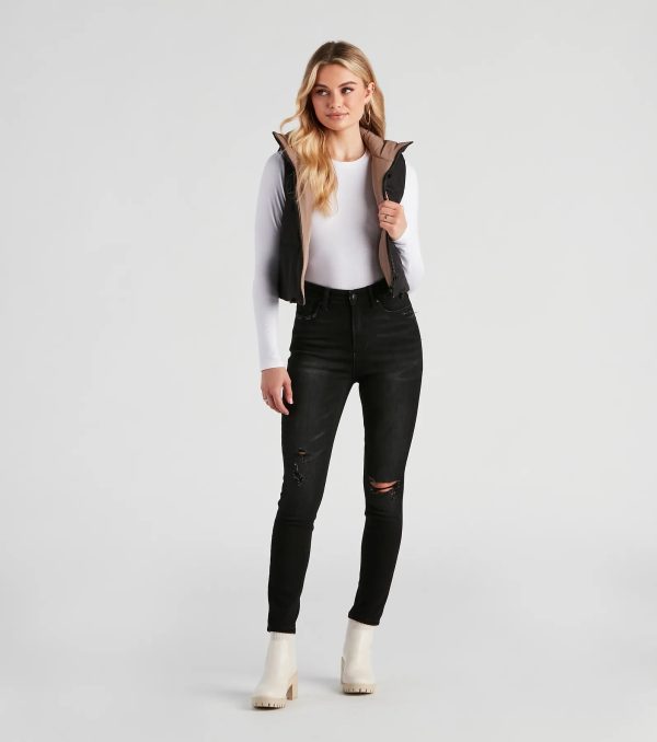 Stylish Puff Reversible Crop Vest - Image 4