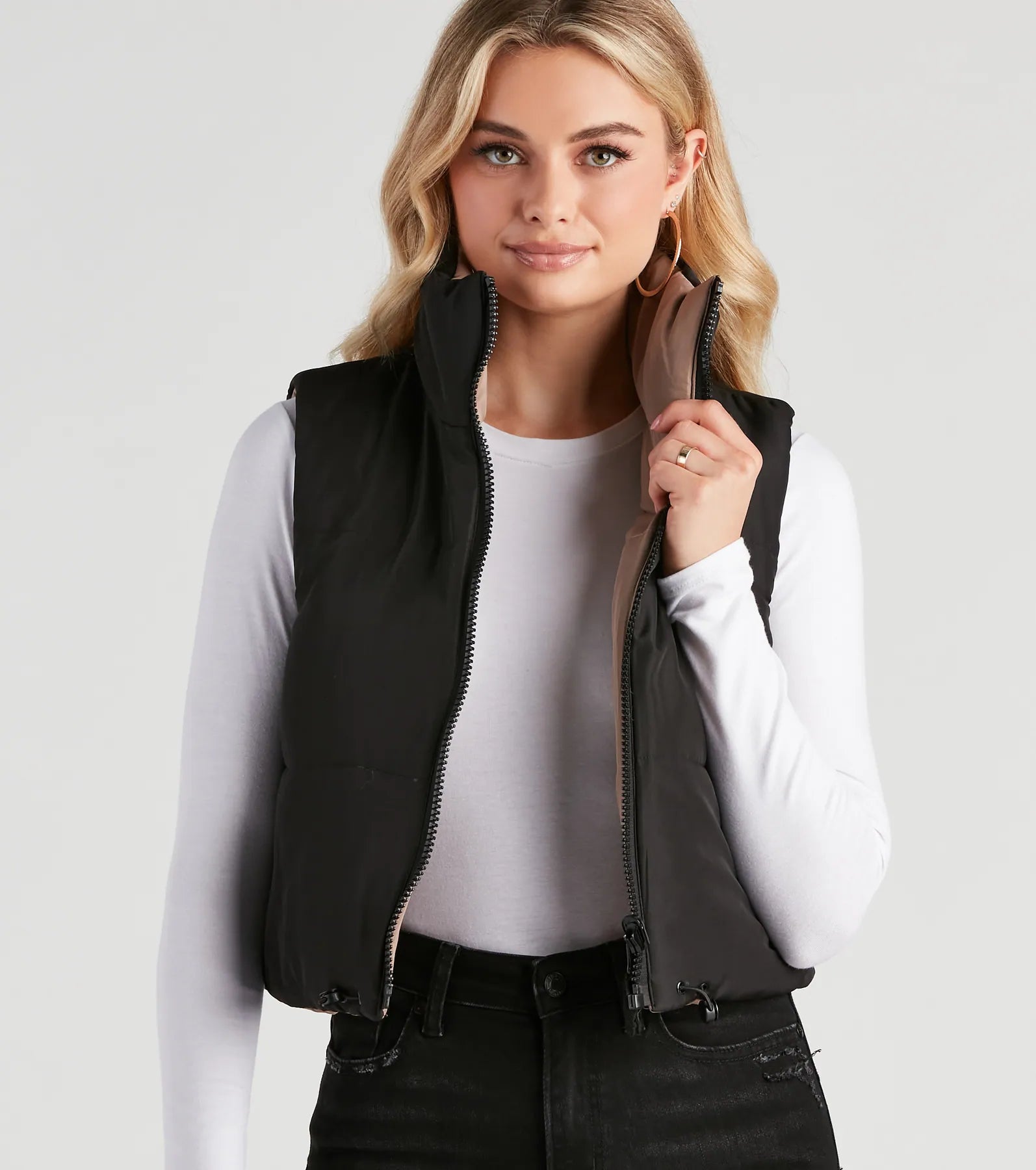 Stylish Puff Reversible Crop Vest - Image 5