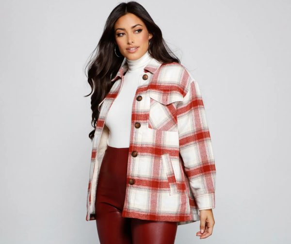 Falling For Cozy Vibes Plaid Sherpa Jacket - Image 6
