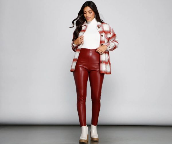 Falling For Cozy Vibes Plaid Sherpa Jacket - Image 9