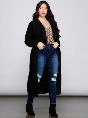 Timeless Sophistication Belted Faux Wool Coat