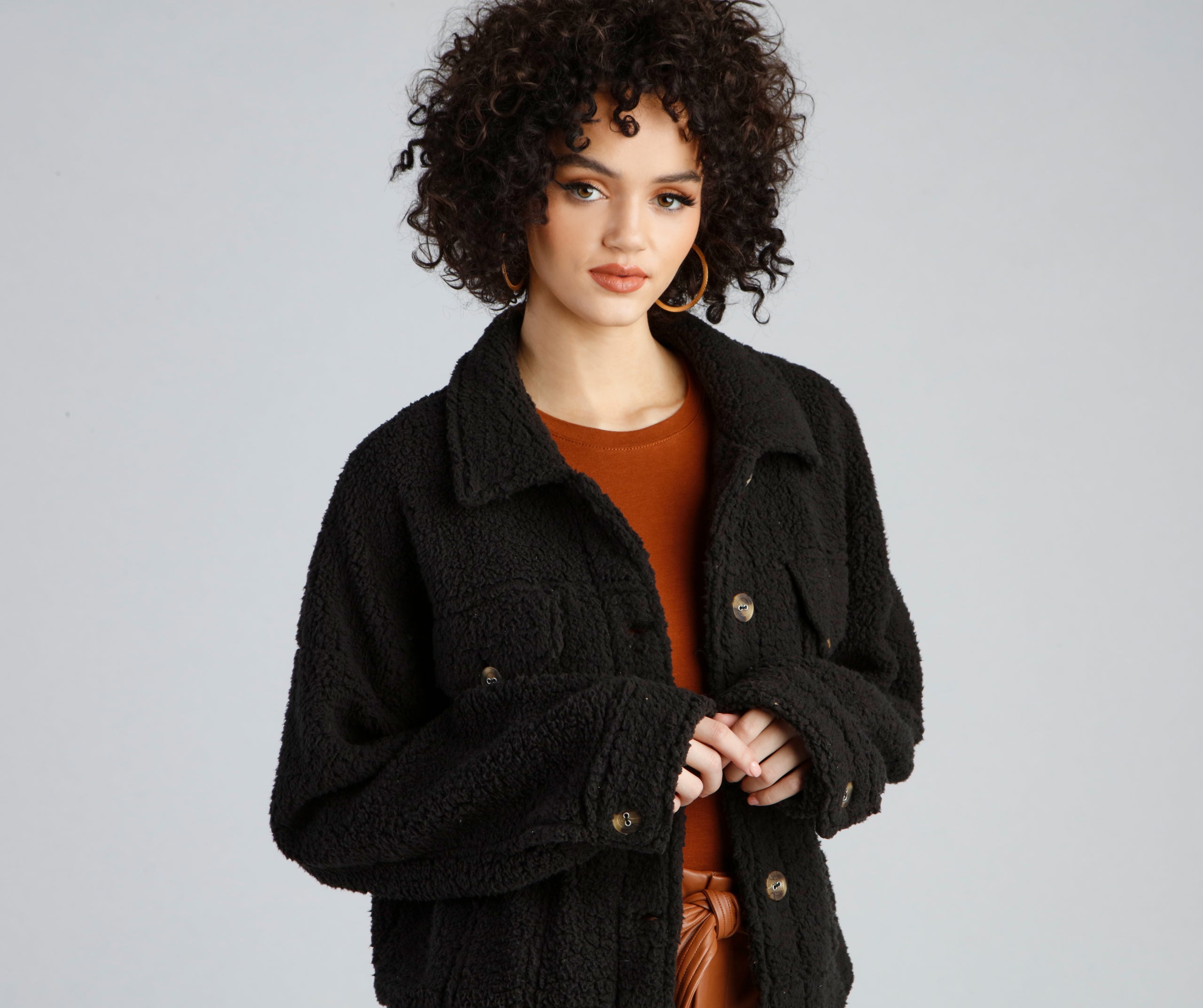 Cozy Moment Sherpa Knit Shacket - Image 2