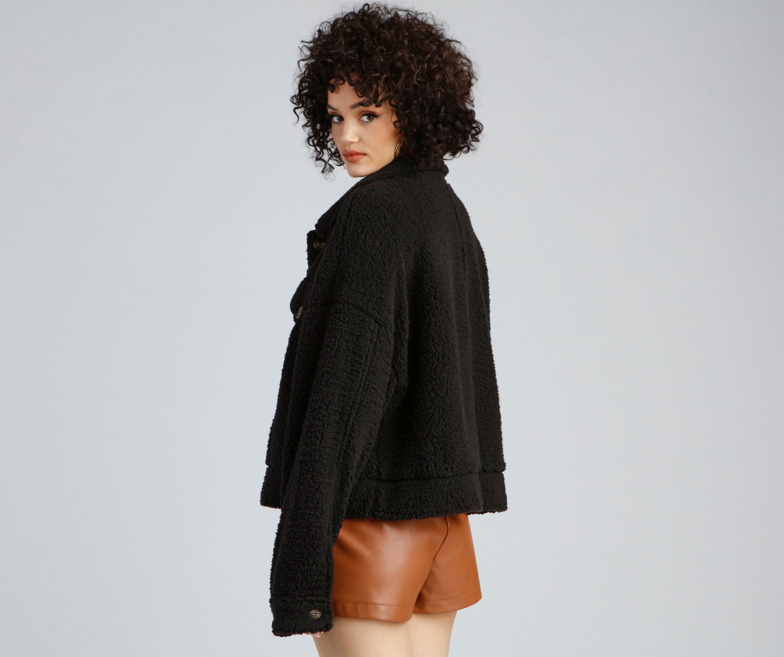 Cozy Moment Sherpa Knit Shacket - Image 3