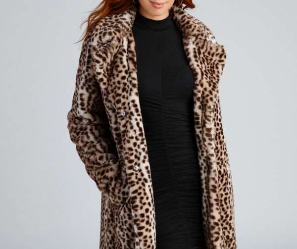 Spotted In Glamour Faux Fur Leopard Coat - Image 3