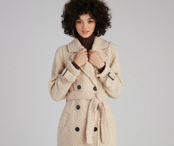 Locking Knit Down Sherpa Long Trench Coat - Image 8