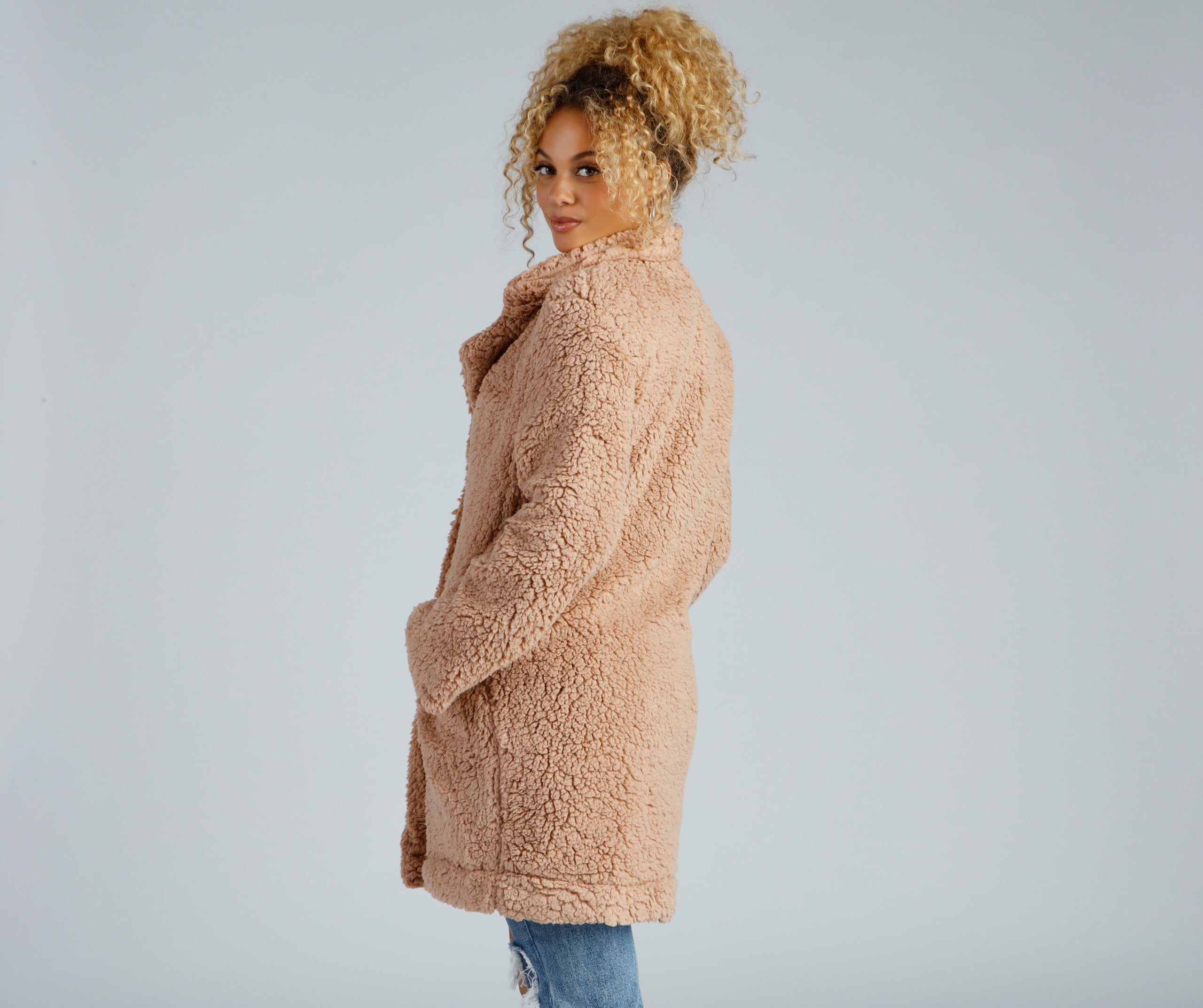 Elevated Glamour Faux Fur Longline Jacket - Image 2