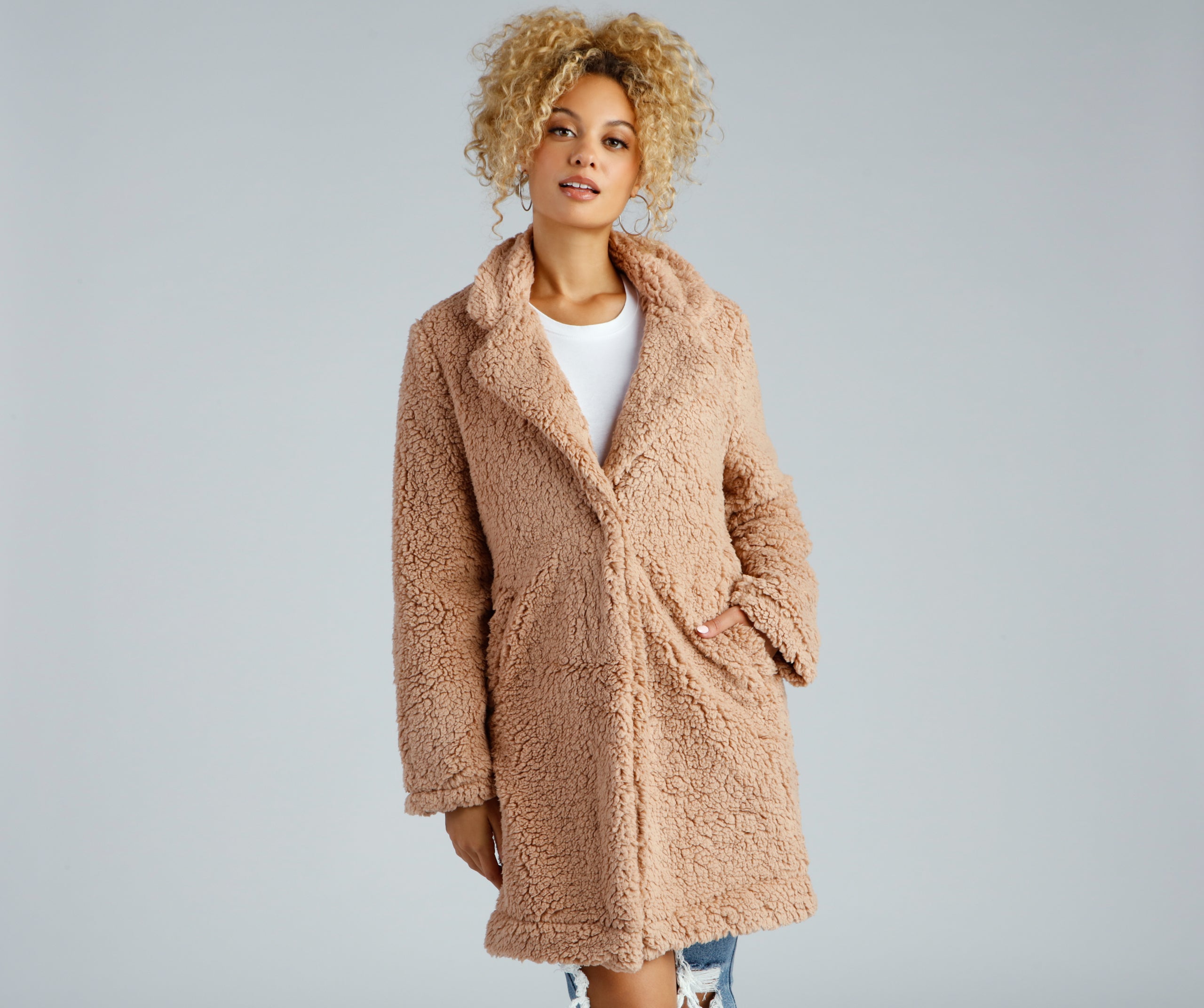 Elevated Glamour Faux Fur Longline Jacket - Image 3