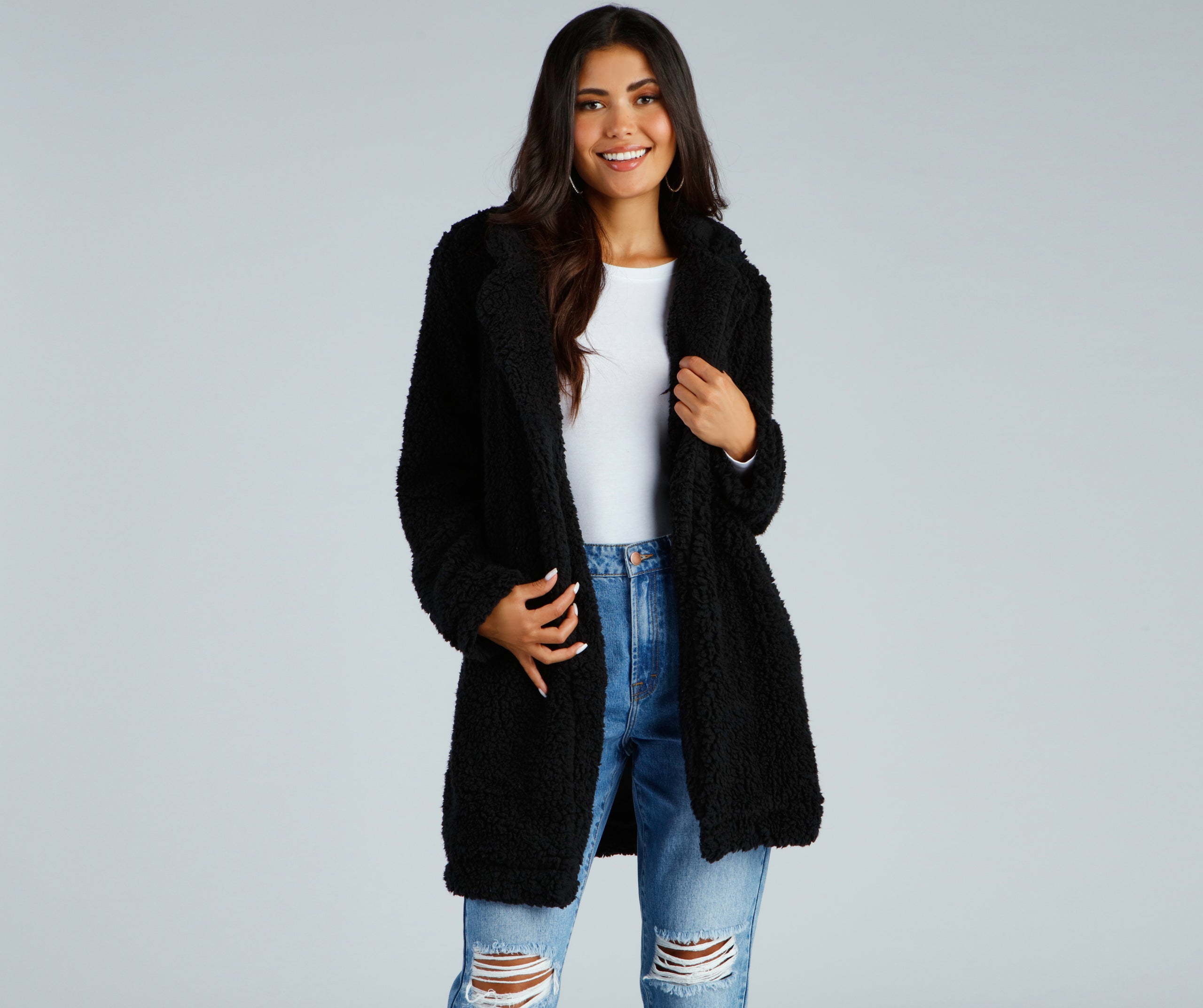 Elevated Glamour Faux Fur Longline Jacket - Image 6