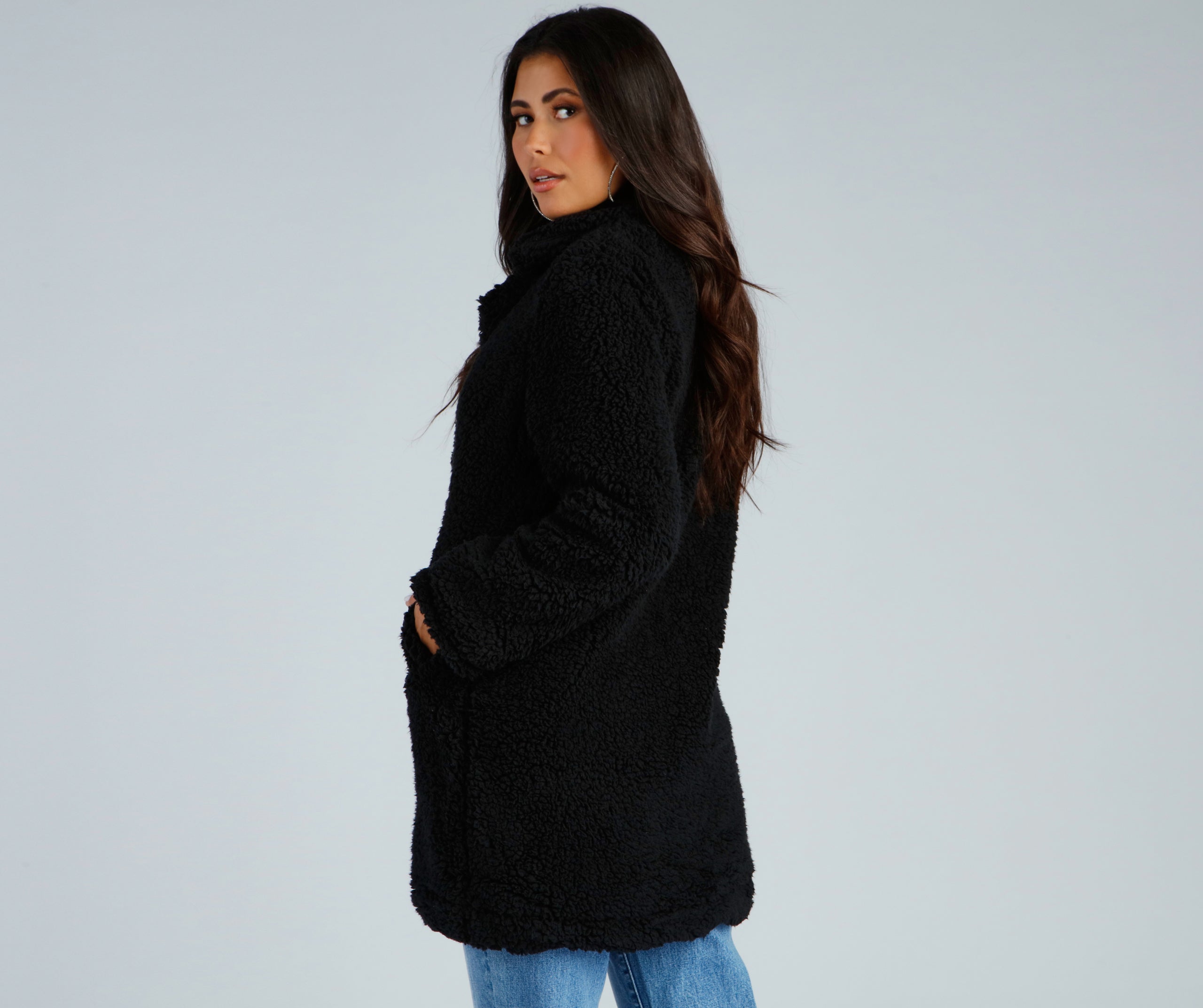 Elevated Glamour Faux Fur Longline Jacket - Image 7