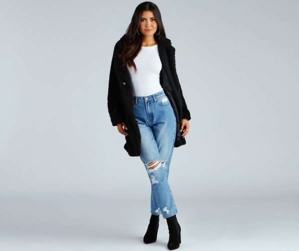 Elevated Glamour Faux Fur Longline Jacket - Image 9