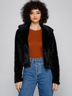 Rebel Chic Faux Fur Moto Jacket
