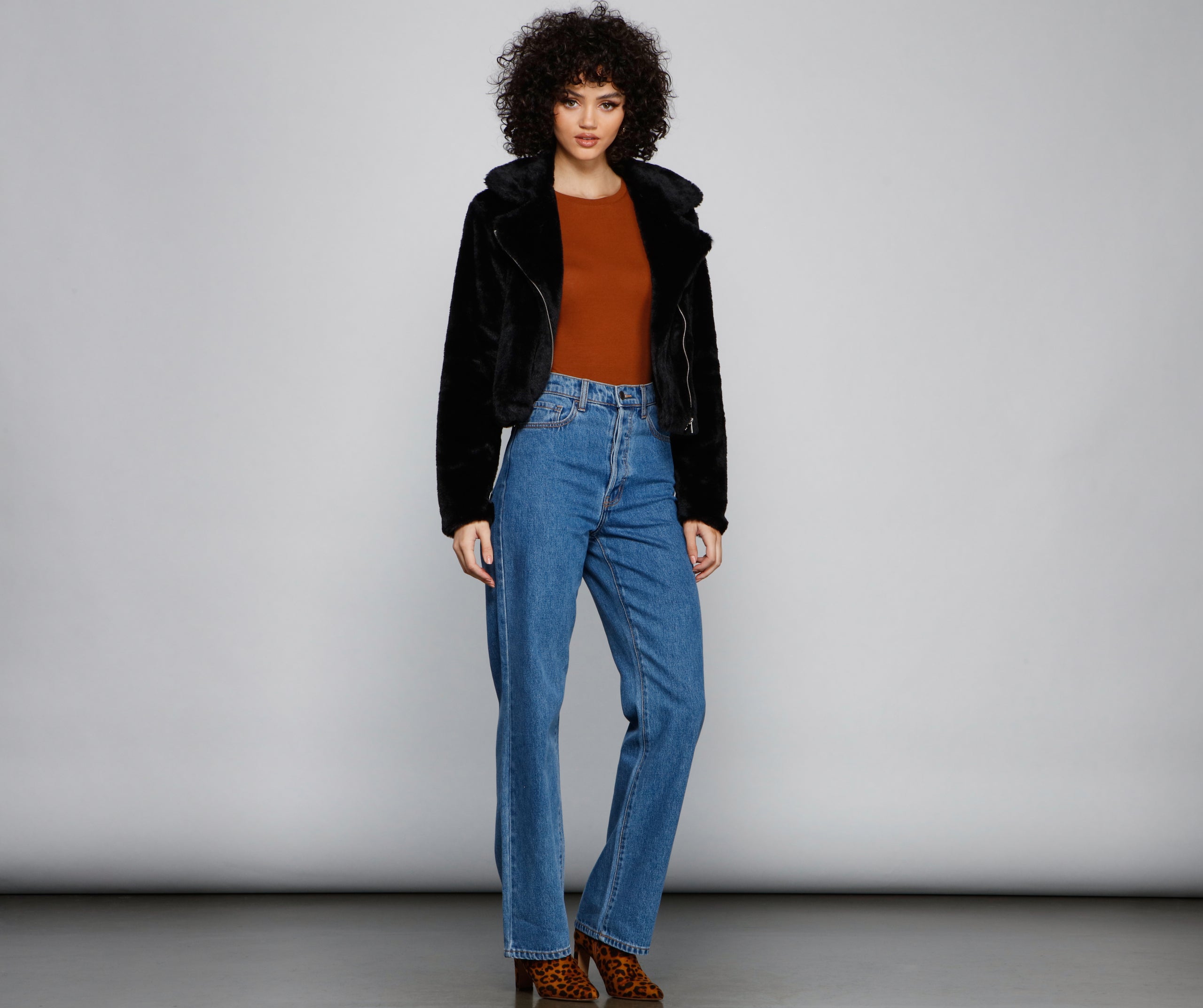 Rebel Chic Faux Fur Moto Jacket - Image 4