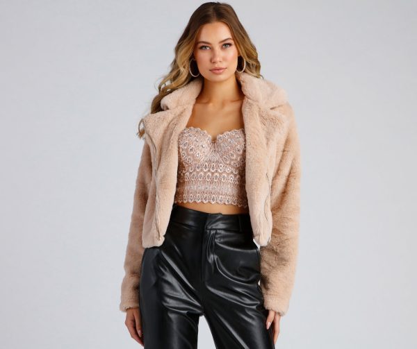 Rebel Chic Faux Fur Moto Jacket - Image 6