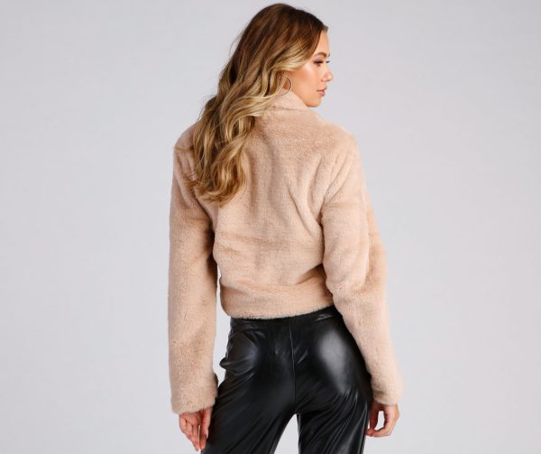 Rebel Chic Faux Fur Moto Jacket - Image 7