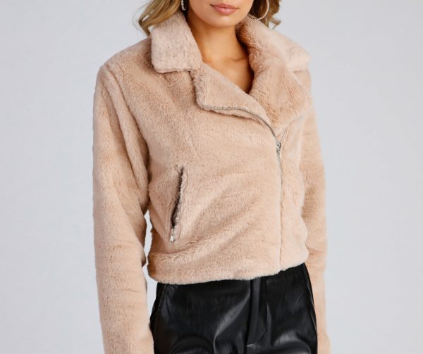 Rebel Chic Faux Fur Moto Jacket - Image 9