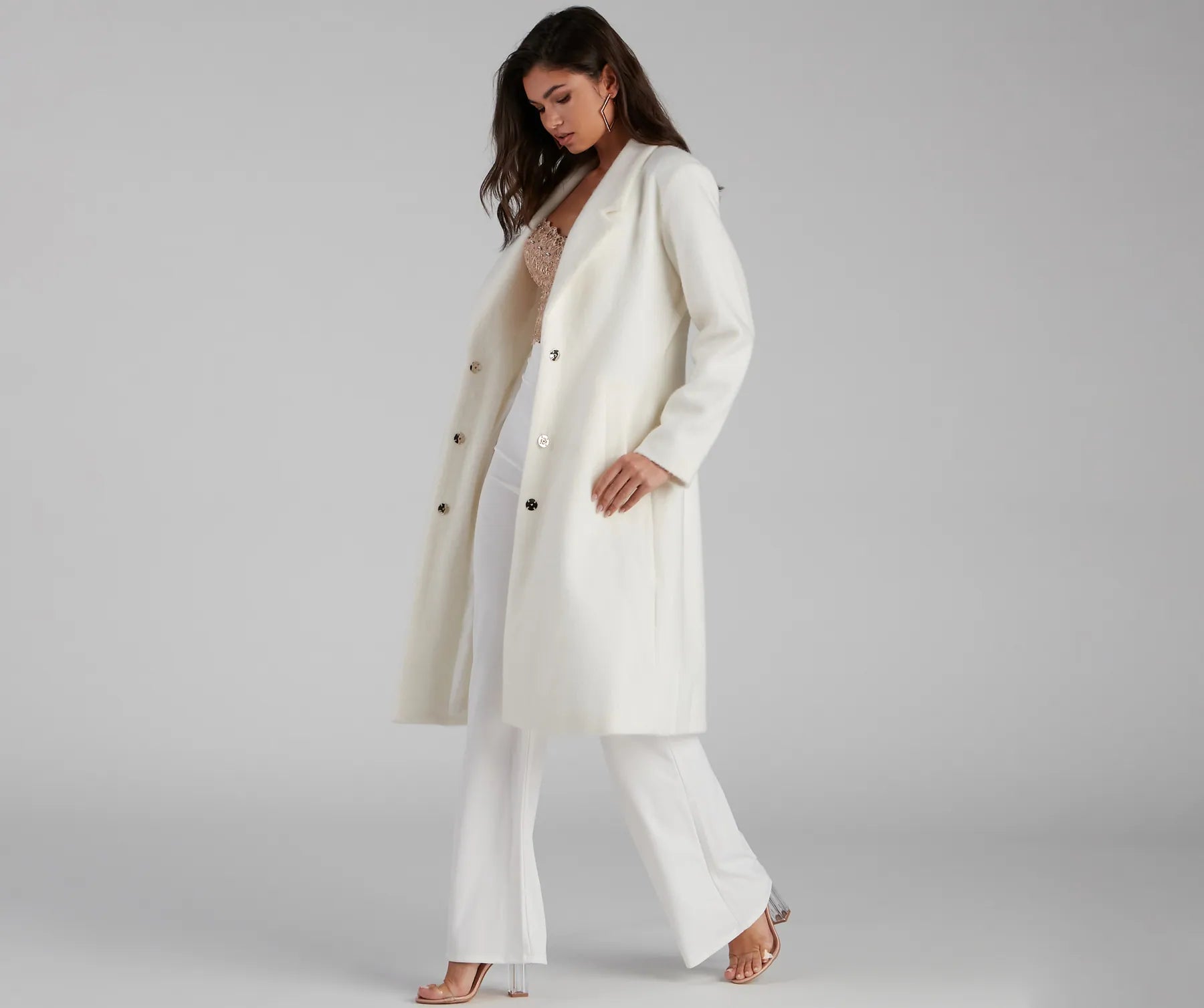 Winter Beauty Wool Trench Coat - Image 4