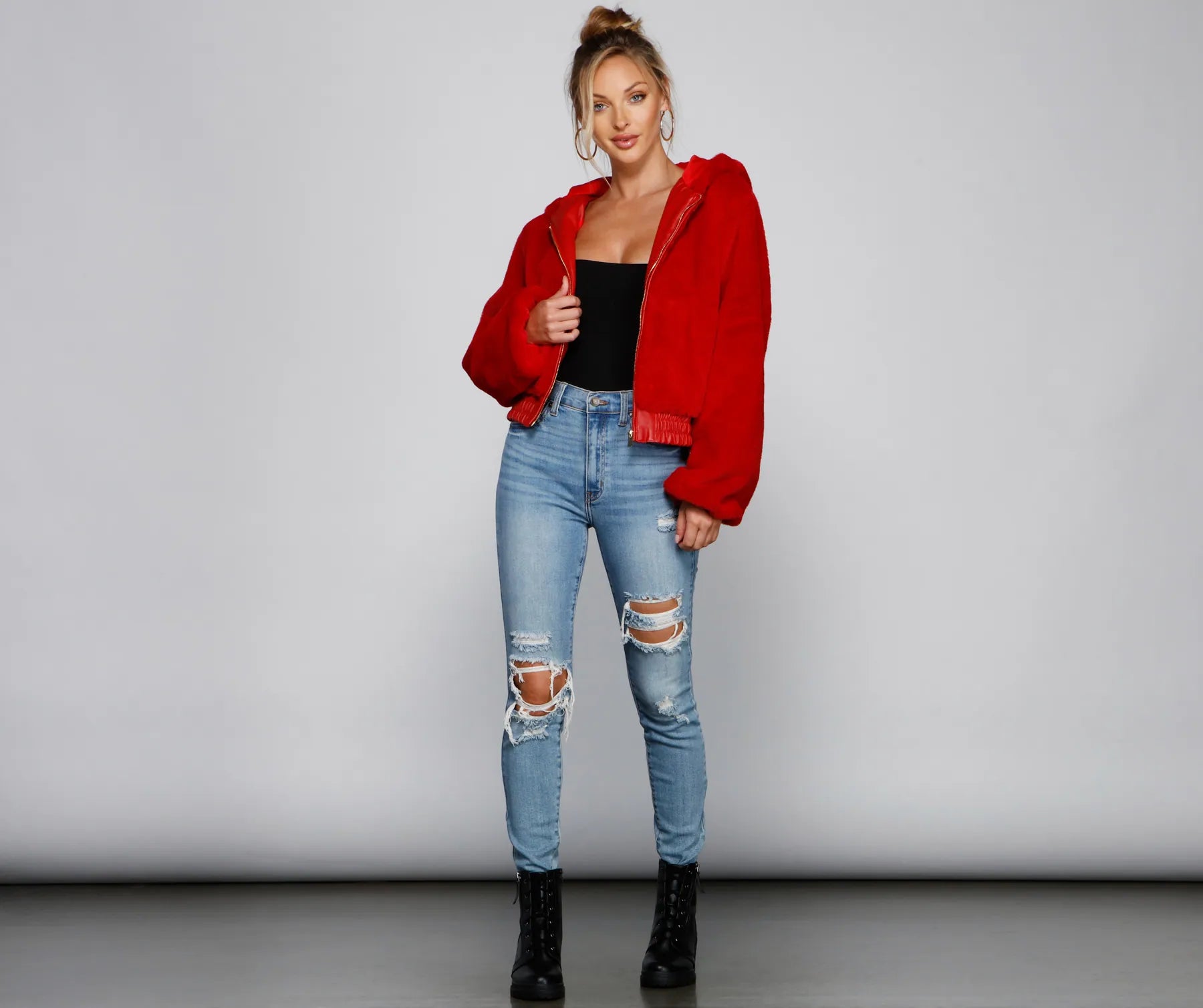 Fuzzy Feels Faux Fur Hoodie - Image 3
