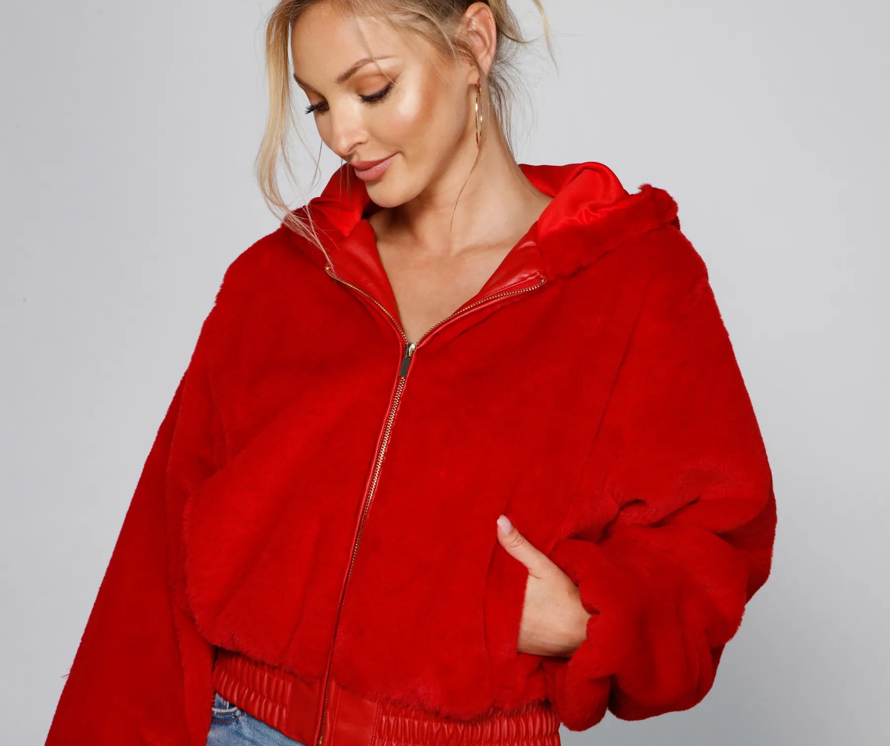Fuzzy Feels Faux Fur Hoodie - Image 4