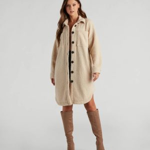 Cozy Days Sherpa Longline Shacket