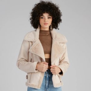 Luxe And Chic Sherpa Moto Coat