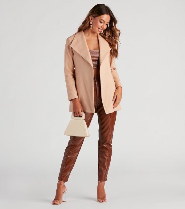 Polished And Chic Faux Wool Trench - Image 7