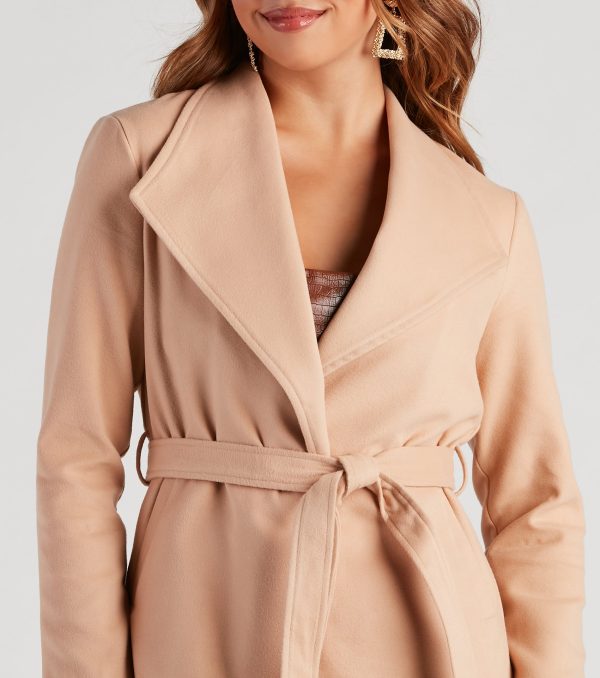 Polished And Chic Faux Wool Trench - Image 8