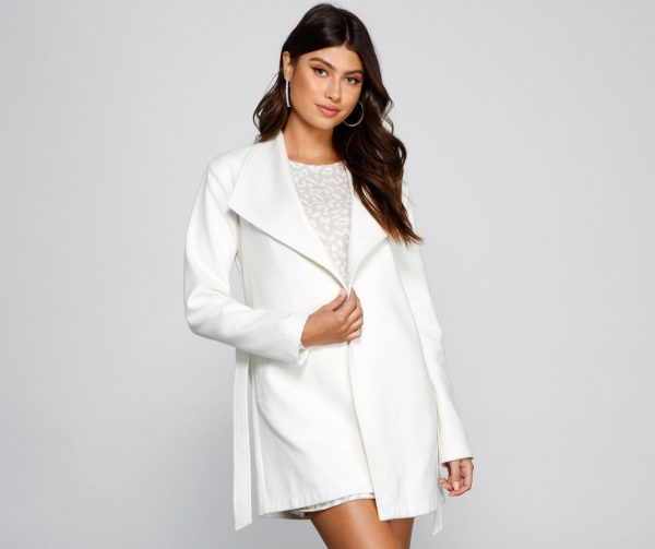 Polished And Chic Faux Wool Trench - Image 3