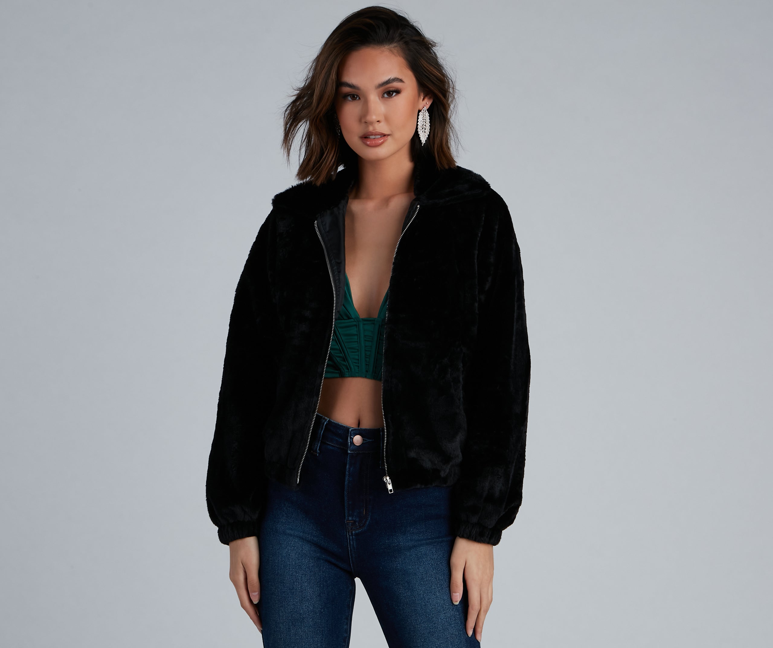 Cuddle Up Faux Fur Bomber Jacket - Image 5