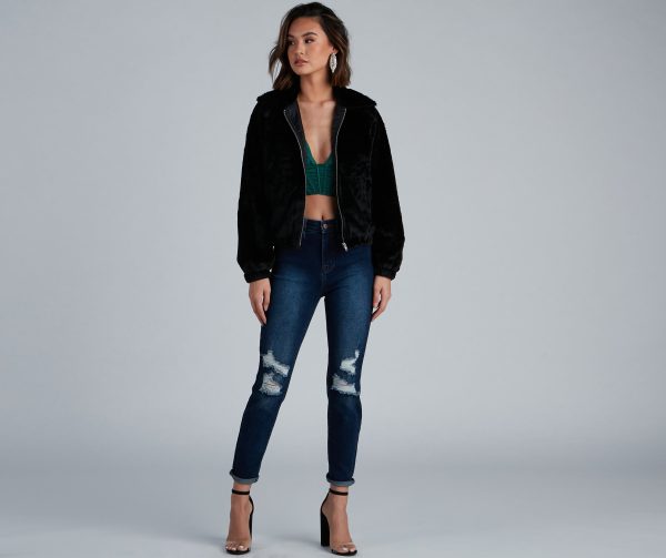 Cuddle Up Faux Fur Bomber Jacket - Image 8