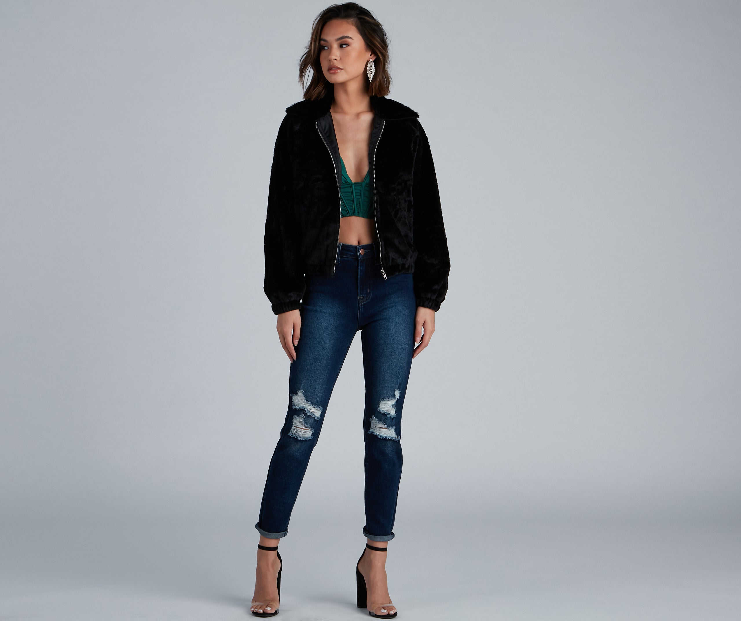 Cuddle Up Faux Fur Bomber Jacket - Image 8