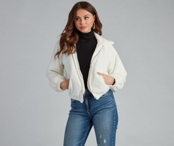 Cuddle Up Faux Fur Bomber Jacket - Image 9