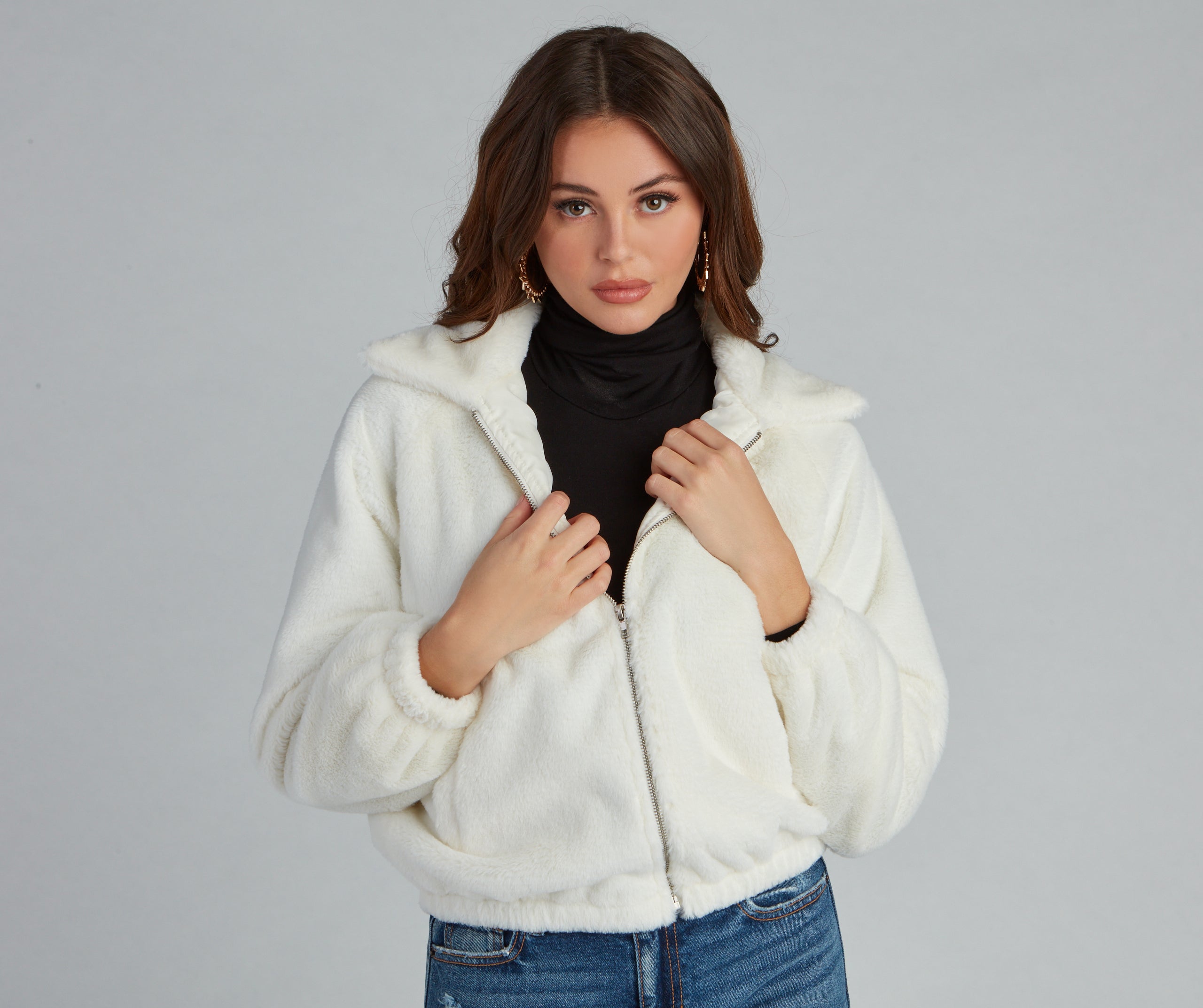 Cuddle Up Faux Fur Bomber Jacket - Image 12