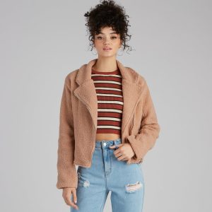 Cozy Always Faux Sherpa Moto Jacket