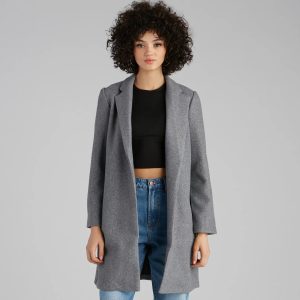 New York Faux Wool Trench Coat