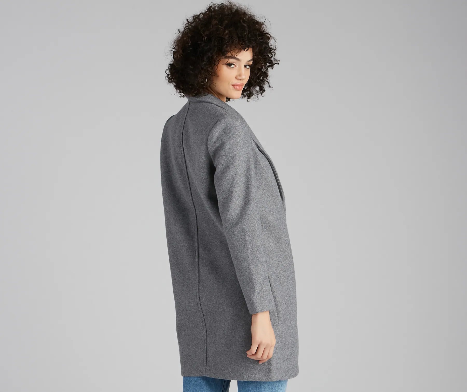 New York Faux Wool Trench Coat - Image 2