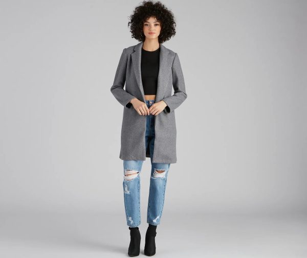 New York Faux Wool Trench Coat - Image 3