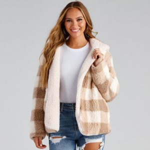 Cuddle Weather Plaid Sherpa Reversible Jacket