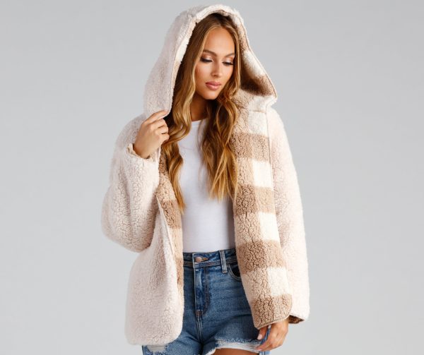 Cuddle Weather Plaid Sherpa Reversible Jacket - Image 2