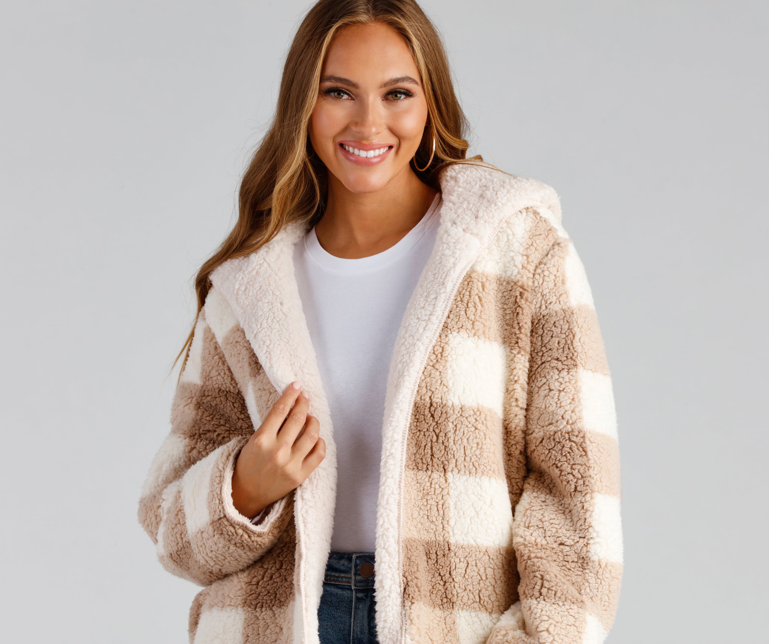 Cuddle Weather Plaid Sherpa Reversible Jacket - Image 5
