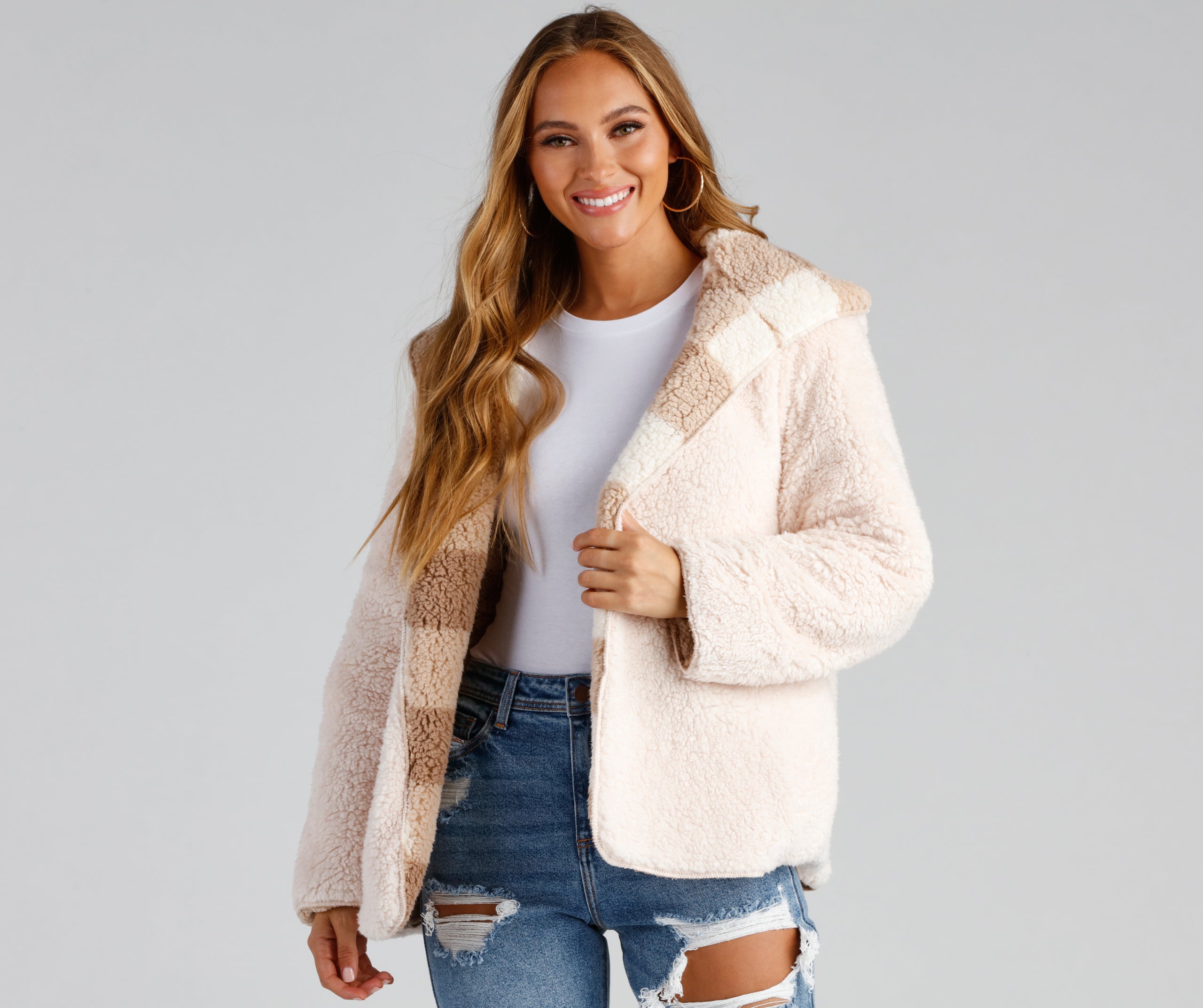 Cuddle Weather Plaid Sherpa Reversible Jacket - Image 6