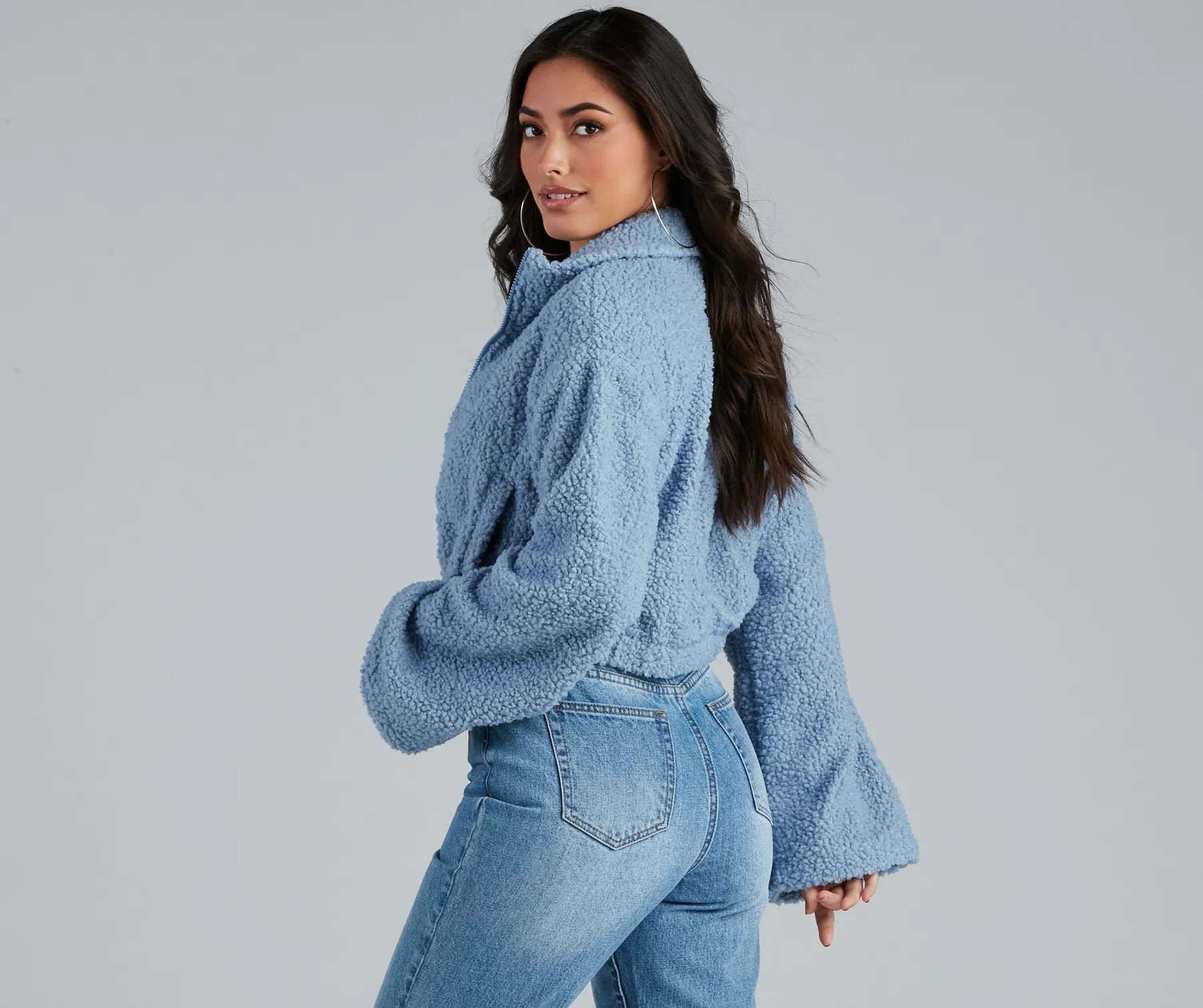 Keep It Chic Sherpa Cropped Jacket - Image 2