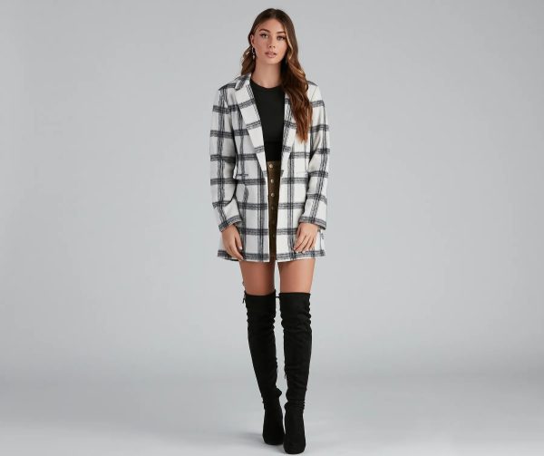 Pretty And Posh Plaid Coat - Image 5