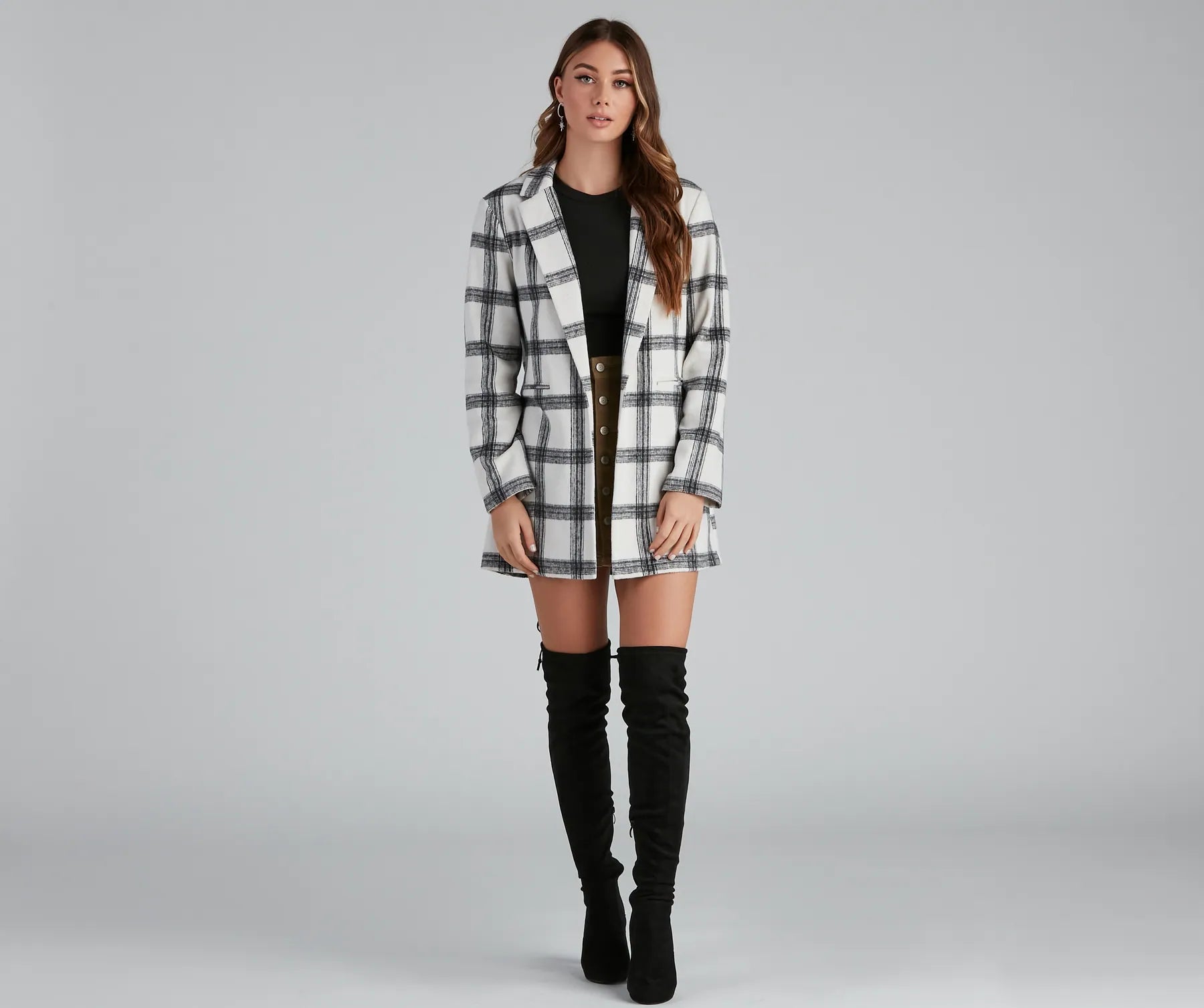 Pretty And Posh Plaid Coat - Image 5