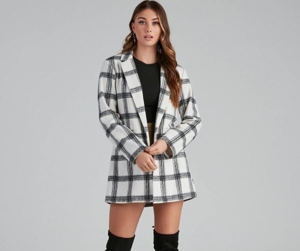 Pretty And Posh Plaid Coat - Image 6