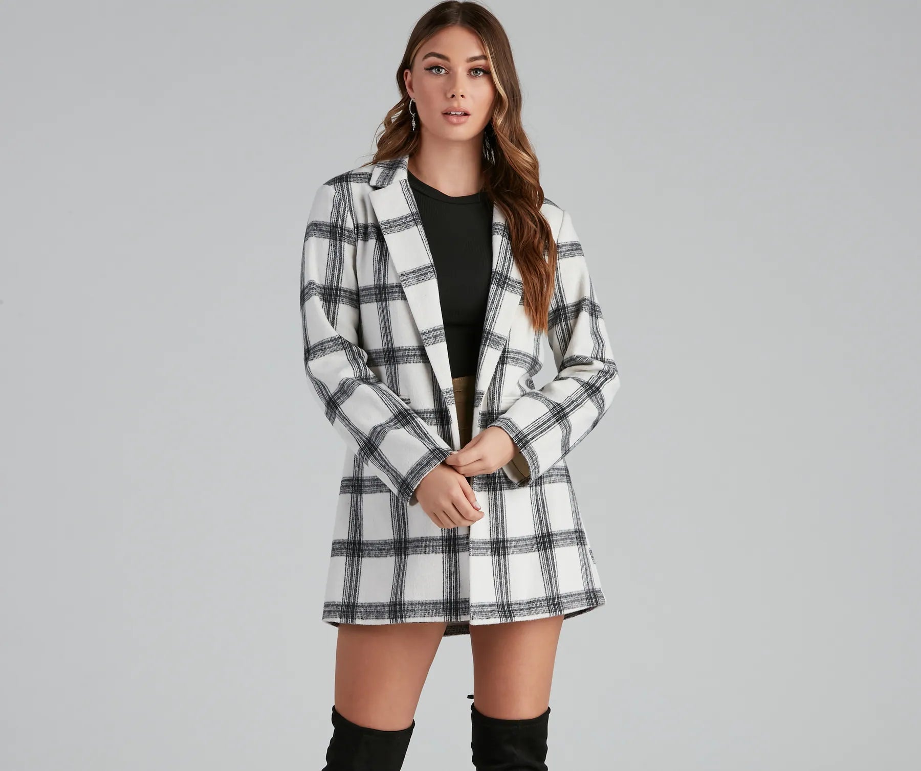 Pretty And Posh Plaid Coat - Image 6